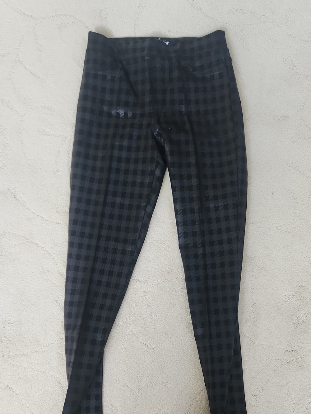 Sanctuary Black and Dark Gray Plaid Leggings